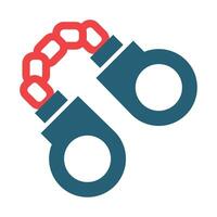 Handcuffs Vector Glyph Two Color Icons For Personal And Commercial Use.