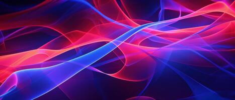 AI generated Futuristic illustration featuring a dynamic neon wave against a dark backdrop. photo