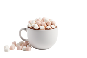 Warm Delight Cocoa Mug with Marshmallow On Transparent Background png