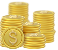 3D Token Coin Icons stack png