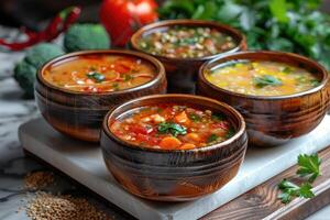 the warmth and nutrition of homemade soups or velveeta food professional advertising food photography photo