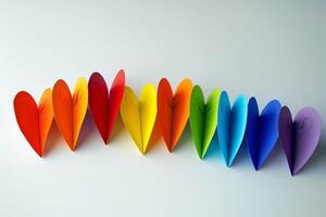 Vibrant Rainbow-Colored Papers Studio Shot Isolated on White Background photo
