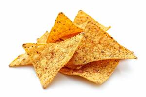 Tasty Tortilla Chip for Dipping Isolated on White Background photo