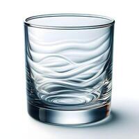 A glass with a wave pattern on it photo