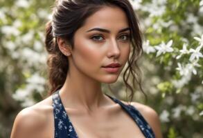 A Portrait Of Breathtakingly Gorgeous, Exotic, Beautiful Woman. photo