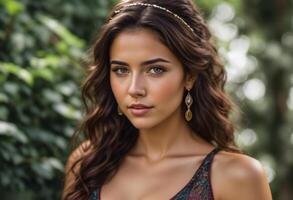 A Portrait Of Breathtakingly Gorgeous, Exotic, Beautiful Woman. photo