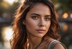 A Portrait Of Breathtakingly Gorgeous, Exotic, Beautiful Woman. photo