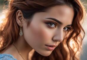 A Portrait Of Breathtakingly Gorgeous, Exotic, Beautiful Woman. photo