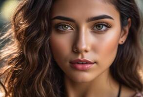 A Portrait Of Breathtakingly Gorgeous, Exotic, Beautiful Woman. photo