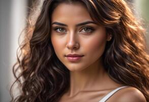 A Portrait Of Breathtakingly Gorgeous, Exotic, Beautiful Woman. photo