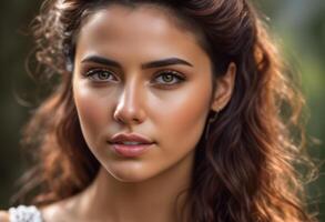 A Portrait Of Breathtakingly Gorgeous, Exotic, Beautiful Woman. photo