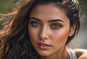 A Portrait Of Breathtakingly Gorgeous, Exotic, Beautiful Woman. photo