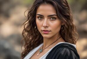 A Portrait Of Breathtakingly Gorgeous, Exotic, Beautiful Woman. photo