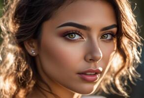 A Portrait Of Breathtakingly Gorgeous, Exotic, Beautiful Woman. photo