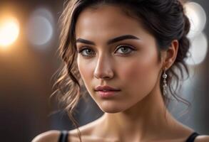 A Portrait Of Breathtakingly Gorgeous, Exotic, Beautiful Woman. photo