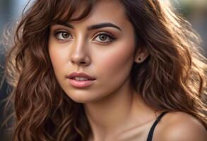 A Portrait Of Breathtakingly Gorgeous, Exotic, Beautiful Woman. photo