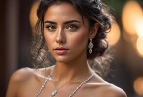 A Portrait Of Breathtakingly Gorgeous, Exotic, Beautiful Woman. photo