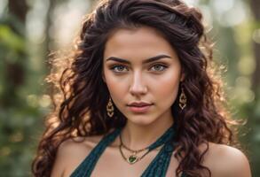 A Portrait Of Breathtakingly Gorgeous, Exotic, Beautiful Woman. photo