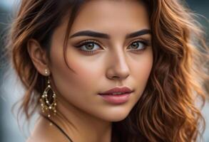 A Portrait Of Breathtakingly Gorgeous, Exotic, Beautiful Woman. photo