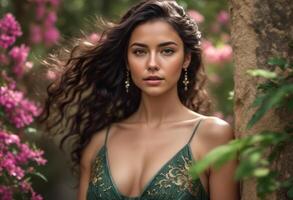 A Portrait Of Breathtakingly Gorgeous, Exotic, Beautiful Woman. photo