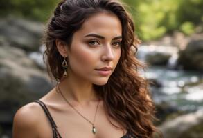 A Portrait Of Breathtakingly Gorgeous, Exotic, Beautiful Woman. photo