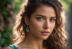 A Portrait Of Breathtakingly Gorgeous, Exotic, Beautiful Woman. photo