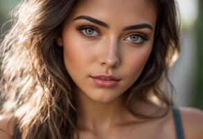 A Portrait Of Breathtakingly Gorgeous, Exotic, Beautiful Woman. photo