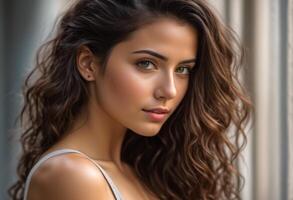 A Portrait Of Breathtakingly Gorgeous, Exotic, Beautiful Woman. photo