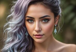 A Portrait Of Breathtakingly Gorgeous, Exotic, Beautiful Woman. photo
