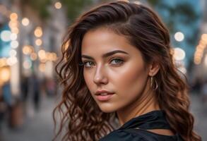 A Portrait Of Breathtakingly Gorgeous, Exotic, Beautiful Woman. photo
