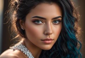 A Portrait Of Breathtakingly Gorgeous, Exotic, Beautiful Woman. photo
