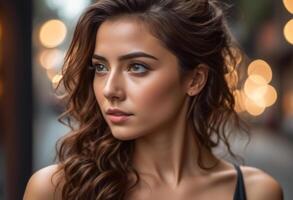 A Portrait Of Breathtakingly Gorgeous, Exotic, Beautiful Woman. photo