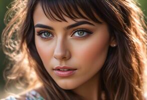 A Portrait Of Breathtakingly Gorgeous, Exotic, Beautiful Woman. photo