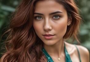 A Portrait Of Breathtakingly Gorgeous, Exotic, Beautiful Woman. photo