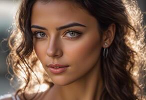 A Portrait Of Breathtakingly Gorgeous, Exotic, Beautiful Woman. photo