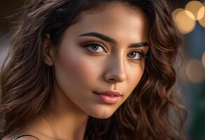 A Portrait Of Breathtakingly Gorgeous, Exotic, Beautiful Woman. photo