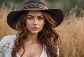 A Portrait Of Breathtakingly Gorgeous, Exotic, Beautiful Woman. photo
