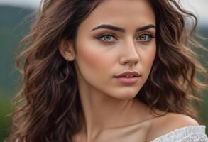 A Portrait Of Breathtakingly Gorgeous, Exotic, Beautiful Woman. photo