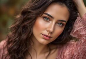 A Portrait Of Breathtakingly Gorgeous, Exotic, Beautiful Woman. photo
