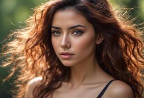 A Portrait Of Breathtakingly Gorgeous, Exotic, Beautiful Woman. photo