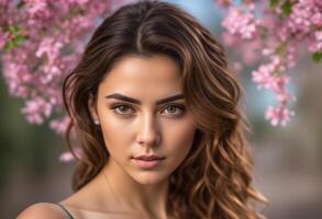 A Portrait Of Breathtakingly Gorgeous, Exotic, Beautiful Woman. photo