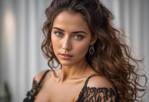A Portrait Of Breathtakingly Gorgeous, Exotic, Beautiful Woman. photo