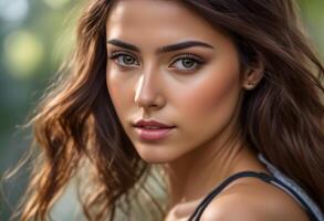 A Portrait Of Breathtakingly Gorgeous, Exotic, Beautiful Woman. photo