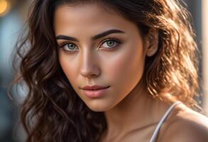 A Portrait Of Breathtakingly Gorgeous, Exotic, Beautiful Woman. photo