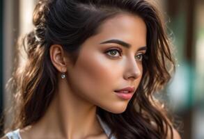 A Portrait Of Breathtakingly Gorgeous, Exotic, Beautiful Woman. photo