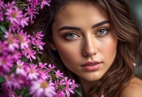 A Portrait Of Breathtakingly Gorgeous, Exotic, Beautiful Woman. photo