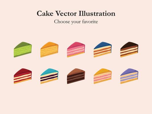 cake cartoon illustration food menu element event birthday wedding valentine collection event