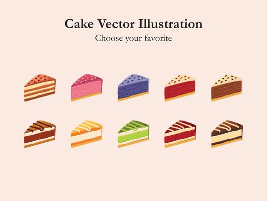 cake cartoon illustration food menu element event birthday wedding valentine collection event
