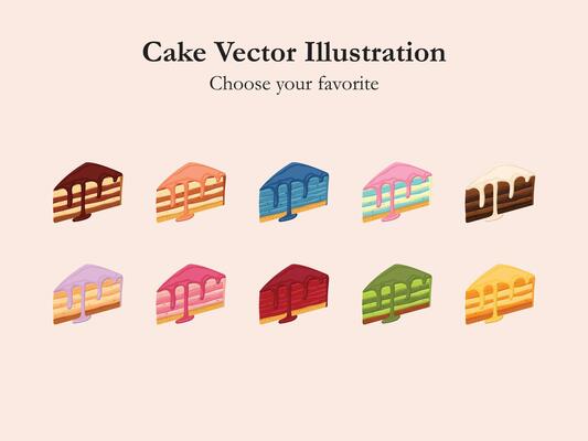 cake cartoon illustration food menu element event birthday wedding valentine collection event
