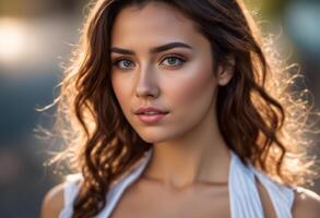 A Portrait Of Breathtakingly Gorgeous, Exotic, Beautiful Woman. photo